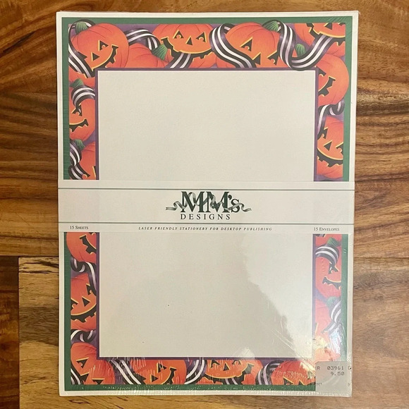 Vintage MM’s Designs Stationery Paper with Envelopes Jack-O-Lantern 3 packs - Picture 3 of 5